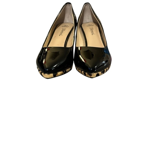 J. Renee Danko Black Patent Leather/Red Heels Platform Shoes  Size 8.5, NWOT - Picture 9 of 10